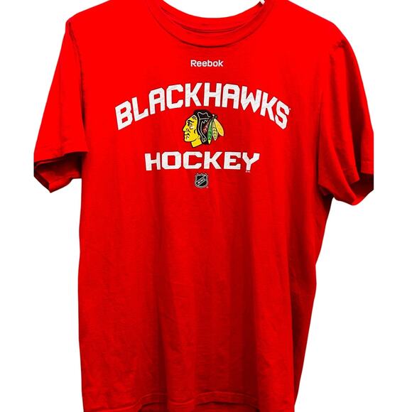 Reebok Chicago Blackhawks NHL Graphic T-Shirt Red Logo Men’s Medium Tee - Picture 1 of 4